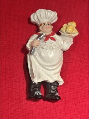 Vintage Kitchen Refrigerator Resin Magnet Chef Collectable